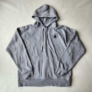 Unisex Hoodie Pullover Sweater Gray With Pullstrings Kangaroo Pouch Cotton Logo